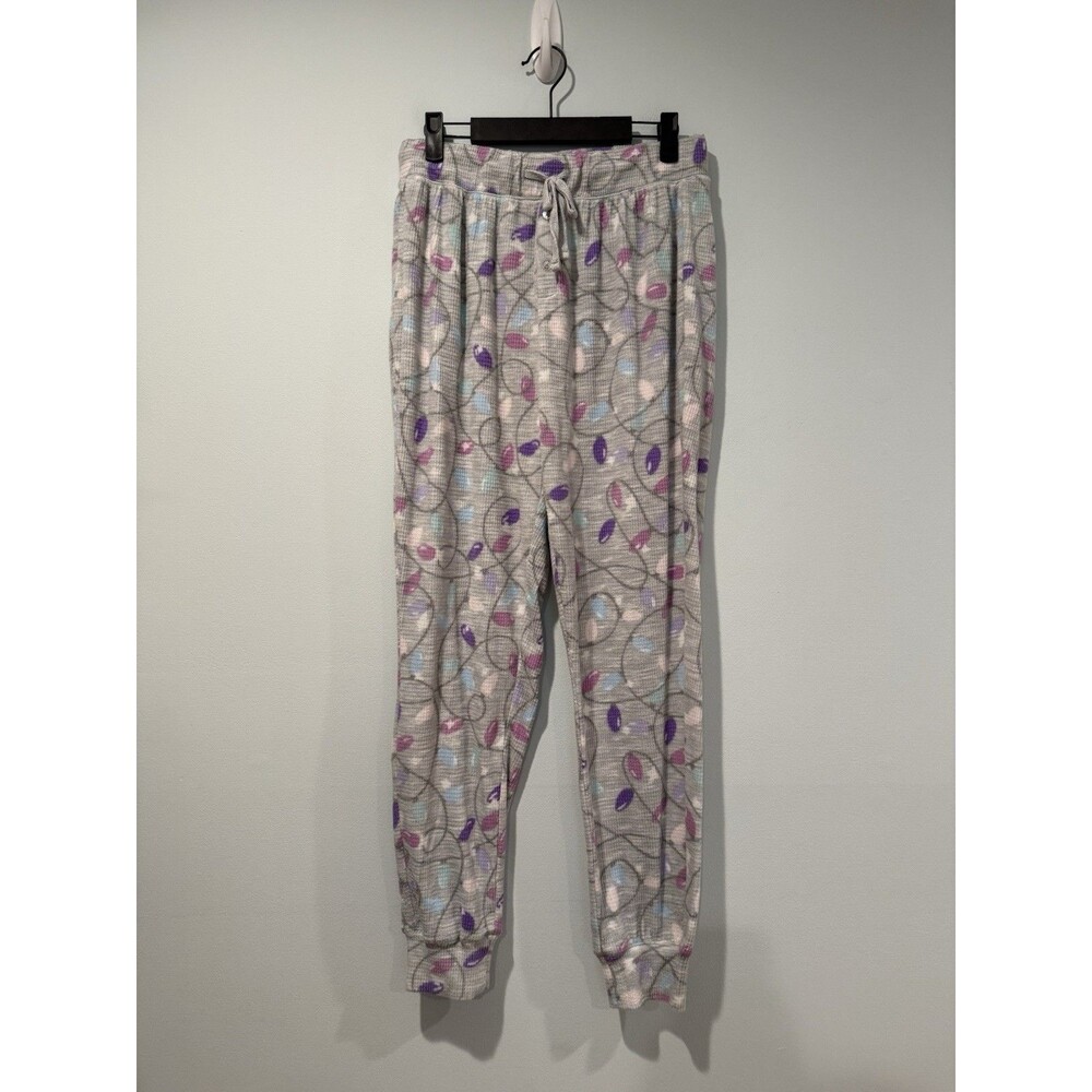 Splendid Pajama Joggers Womens Small Christmas Lights Holiday Stretch Travel
